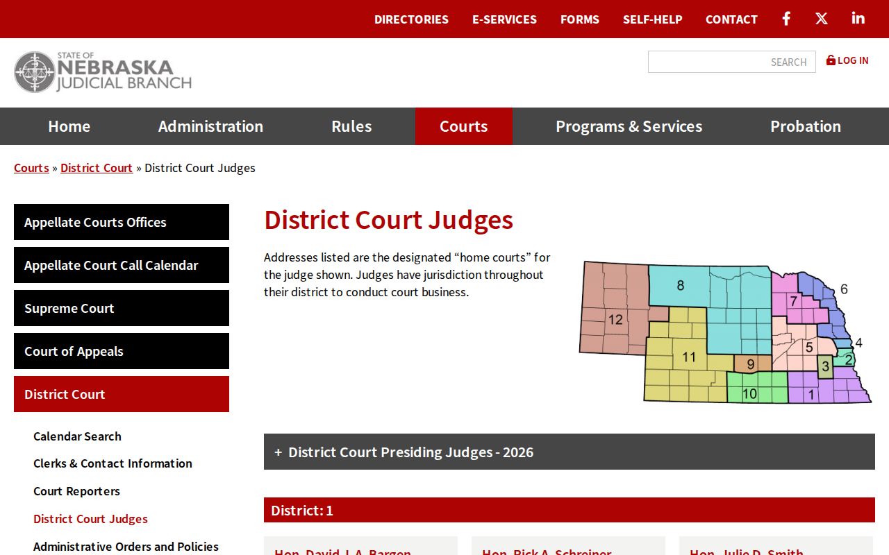 Kearney County court dates District 10 judge directory