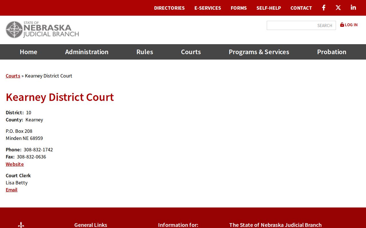 Kearney County criminal docket Kearney County District Court information