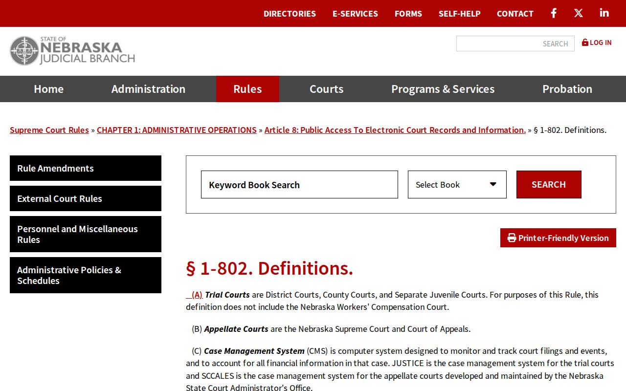 Kearney County criminal docket public access definitions