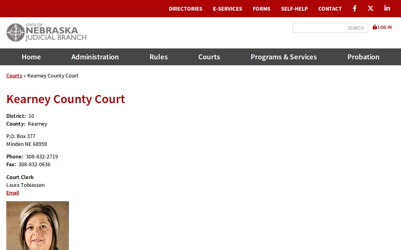 Kearney County traffic ticket County Court contact page